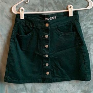 Dark Green Button Up Skirt From Mandees